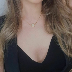 Colar De Pérola Gargantilha Feminino Folheado A Ouro 18k - comprar online