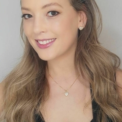 Conjunto Coração Colar E Brinco Gargantilha Folheado A Ouro - comprar online
