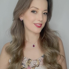 Conjunto Colar Brinco Gota Vermelho Rubi Banhado Ouro Branco - comprar online