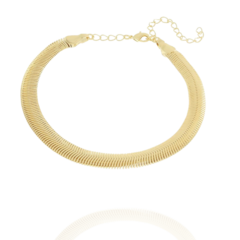 Pulseira Salamandra 6mm Bracelete Dourado Folheado a Ouro