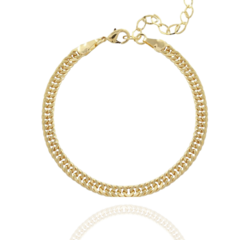 Pulseira Feminina Em Elo Entrelaçados Folheado a Ouro 18k