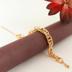 Pulseira Elos duplos Feminina Bracelete Folheado a Ouro 18k - comprar online