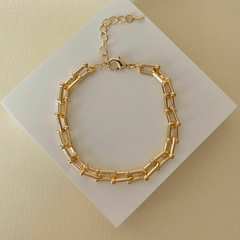Pulseira Elos U Bracelete Feminino Dourado Folheado Ouro 18k - ZIARO 