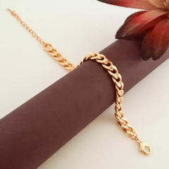 Pulseira Groumet Elos Grossos Bracelete Folheado a Ouro 18k - comprar online