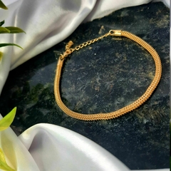 Pulseira Feminina de Elos Redondos Bracelete Folheado a Ouro - comprar online