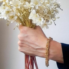 Imagem do Pulseira Elos duplos Feminina Bracelete Folheado a Ouro 18k