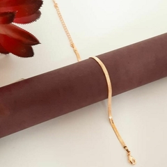 Pulseira Fita Lisa Bracelete Dourado Feminino Folheado Ouro - comprar online