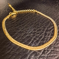 Pulseira Fita Lisa Bracelete Dourado Feminino Folheado Ouro - loja online