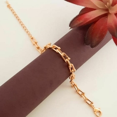 Pulseira Elos U Bracelete Feminino Dourado Folheado Ouro 18k - comprar online
