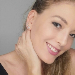 Trio de Brinco Feminino Gota Ponto De Luz Banhado A Ouro 18k na internet