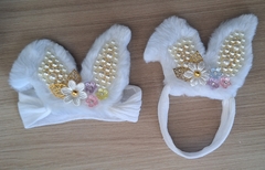 Tiara faixa orelha coelho pelúcia para bebê
