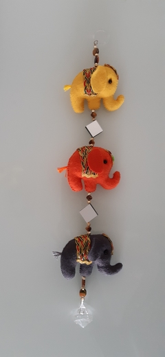 Pingente/mobile 3 elefantes indianos com espelhos - Brunart's