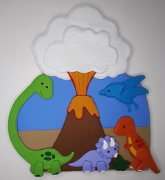 Enfeite de porta grande o mundo dos dinossauros