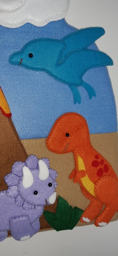 Enfeite de porta grande o mundo dos dinossauros - Brunart's