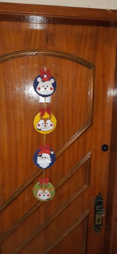 Enfeite de porta mini guirlandas com personagens do Natal - comprar online
