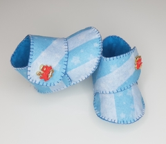 Botinha de bebê azul, sapatinho menino