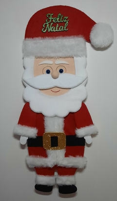 Enfeite de porta Papai Noel Grande em feltro e pelúcia
