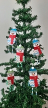 Conjunto de pingentes boneco de neve com missangas