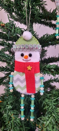 Conjunto de pingentes boneco de neve com missangas na internet
