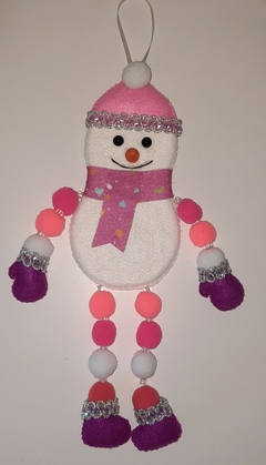 Pingente grande para árvore de Natal boneco de neve / Noel pompom - loja online