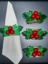 Porta-guardanapos ou talheres individual folhagem de Natal