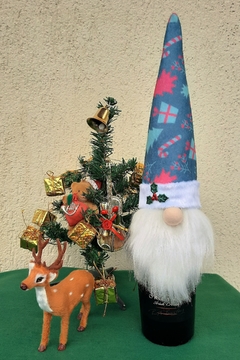 Enfeite para garrafa Gnomo Nórdico de natal - Brunart's