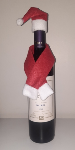 Enfeite de natal para garrafa cachecol e gorro - comprar online