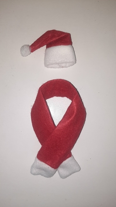 Enfeite de natal para garrafa cachecol e gorro na internet