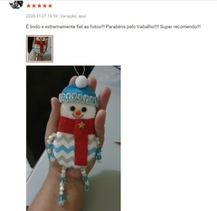 Conjunto de pingentes boneco de neve com missangas - Brunart's