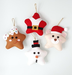 Kit 4 Pingentes Estrelas Natal