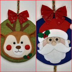 Enfeite de porta mini guirlandas com personagens do Natal - loja online