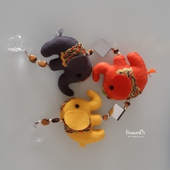 Pingente/mobile 3 elefantes indianos com espelhos
