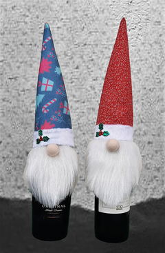 Enfeite para garrafa Gnomo Nórdico de natal
