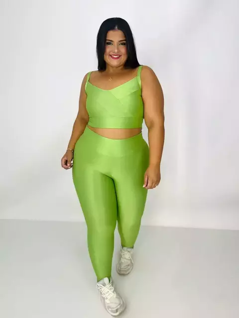 Conjunto canelado GG - Verde primavera