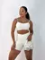 Conjunto canelado de short M top Liz - Off white