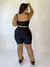 Conjunto canelado de short GG top Mari - Preto - comprar online