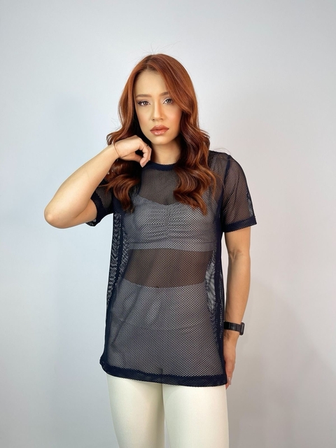 Blusão tela - preto