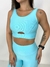 Conjunto canelado top cropped M - azul ártico na internet