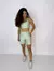 Conjunto canelado de short M top Xis - Pistache
