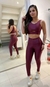 Conjunto canelado M top alongado - Marsala - comprar online