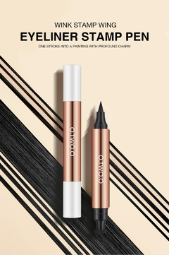 Imagem do O.TWO.O Eyeliner Stamp Black Liquid Eyeliner Pen Waterproof Fast Dry Double-ended Eye Liner Pencil Make-up for Women Cosmetics