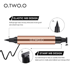 O.TWO.O Eyeliner Stamp Black Liquid Eyeliner Pen Waterproof Fast Dry Double-ended Eye Liner Pencil Make-up for Women Cosmetics - comprar online