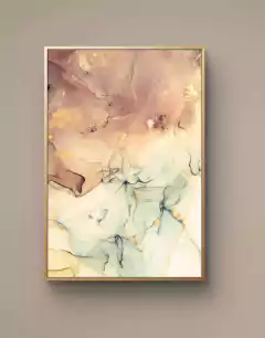 Quadro Decorativo Abstrato marmorizado neutro