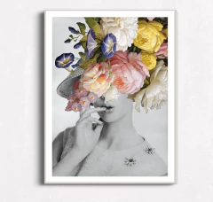 Quadro Decorativo Mulher - Flores - comprar online