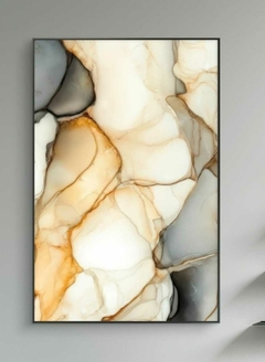 Quadro Decorativo Abstrato marmorizado Preto/terracota - comprar online