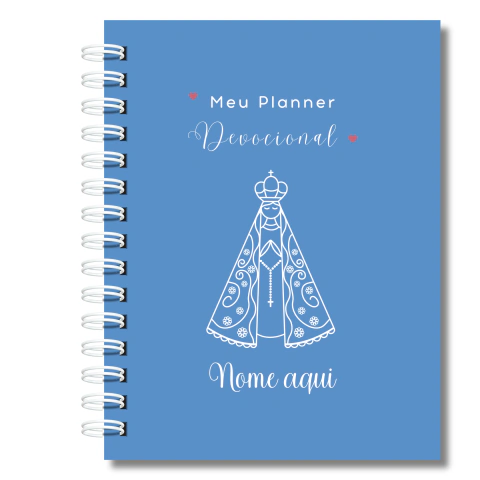 Agenda Devocional Católico Feminino Católicas Capa Dura Nossa Senhora Aparecida Personalizada com Nome 200 Páginas