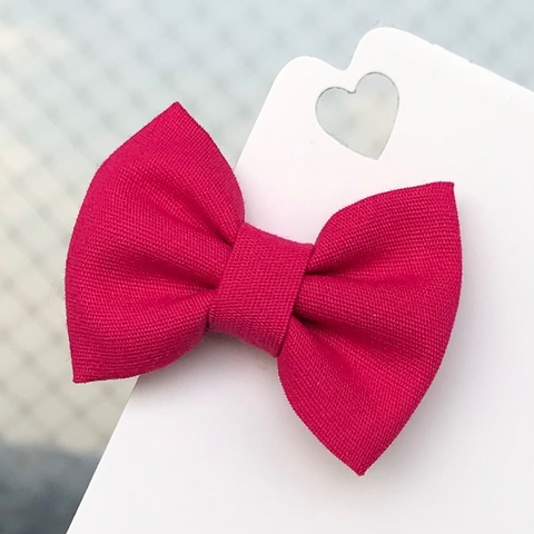 Laço gravatinha de tecido (5cm) - Pink