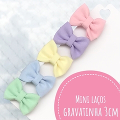 KIT 5 MINI LAÇOS GRAVATINHA (3CM) - CANDY COLORS - Ateliê Tutifruti