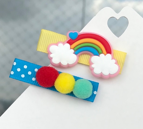 Kit Hairclips - Arco Íris