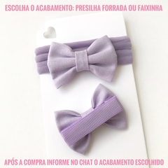 Laço gravatinha de tecido (5cm) -Estrelinhas Cinza na internet